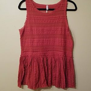 Free People Sleeveless 50% Nylon Burnt orange top